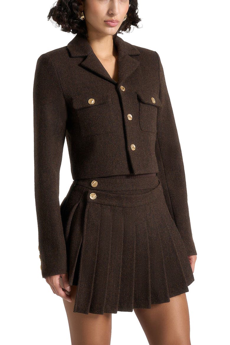 Daphina Tailored Wool Jacket, Alternate, color, Brown