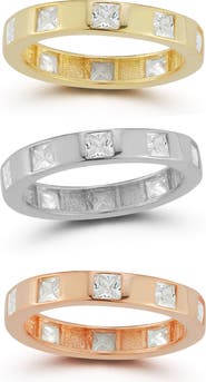 CHLOE AND MADISON Set of 3 Cubic Zirconia Rings