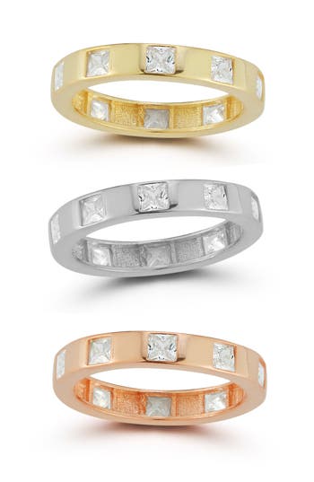 Chloe & Madison Chloe And Madison Set Of 3 Cubic Zirconia Rings In Gold