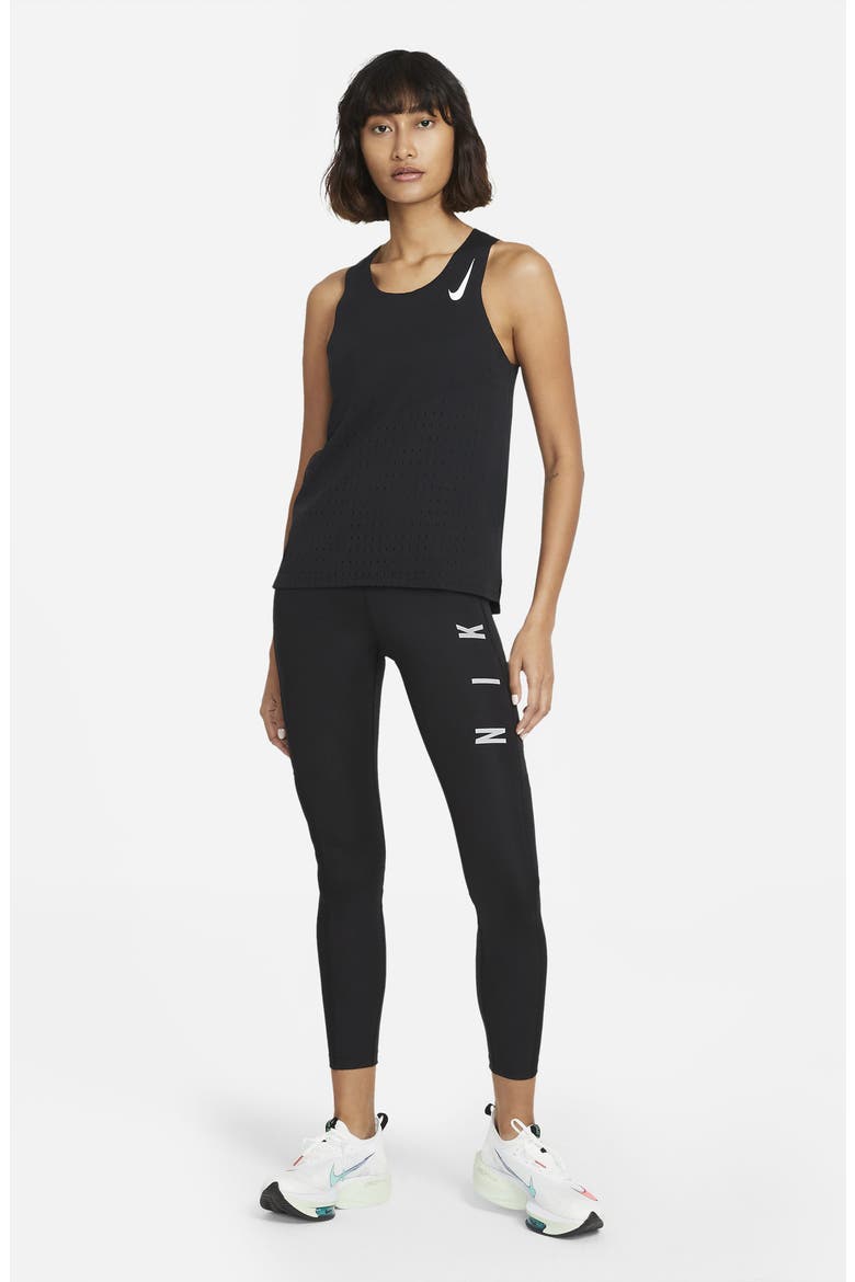 Aeroswift Running Tank, Alternate, color, BLACK/ WHITE