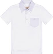 Hope & Henry Boys' Organic Jersey Polo with Seersucker, Kids