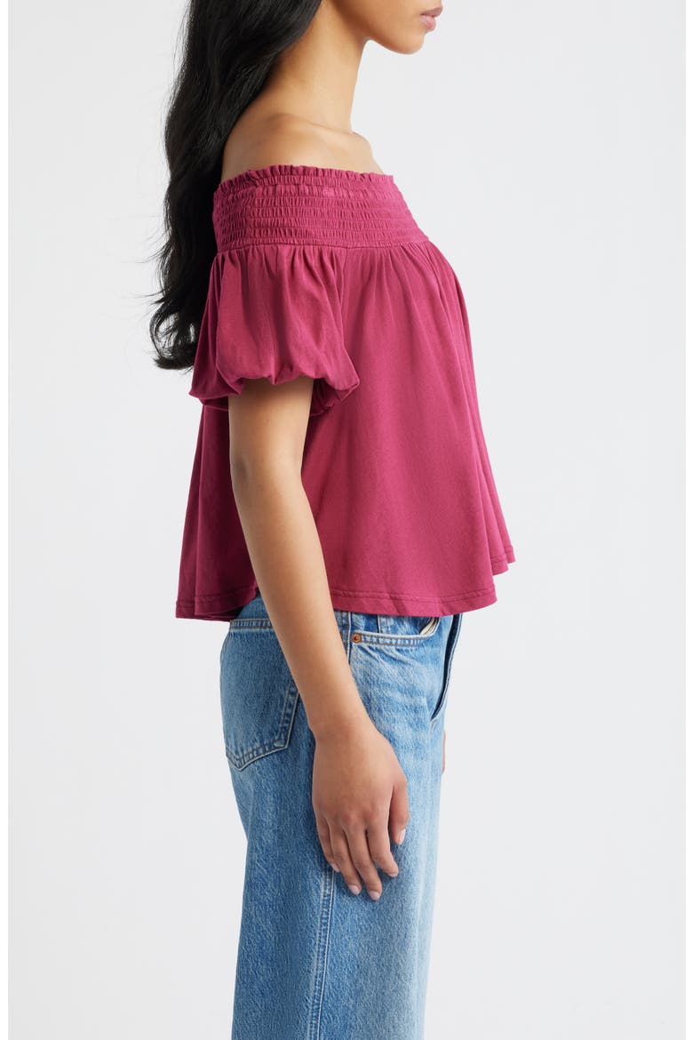 Mabel Off the Shoulder Top, Alternate, color, SANGRIA