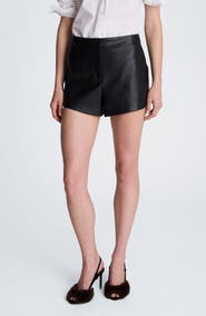 Kenneth Cole Fly Front Faux Leather Shorts