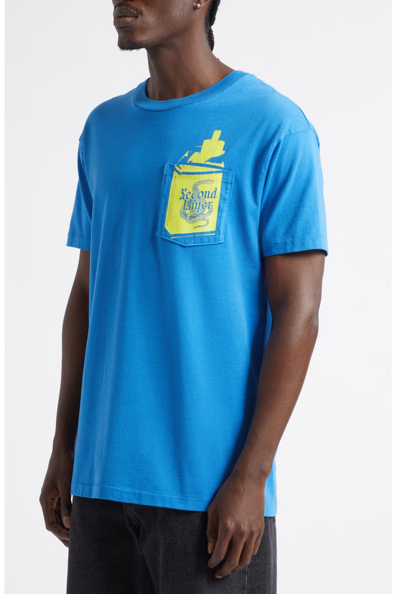 Ciggy Pocket Cotton Graphic T-Shirt, Alternate, color, BLUE/ YELLOW
