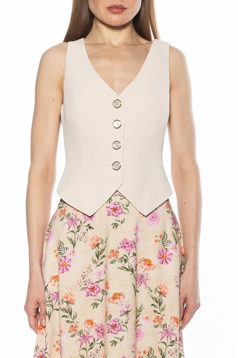 Liliana Button Front Vest, Main, color, IVORY