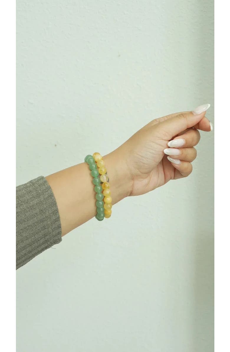 seree Manifest Collection Luck Green Crystal Beaded Bracelet, Alternate, color, 