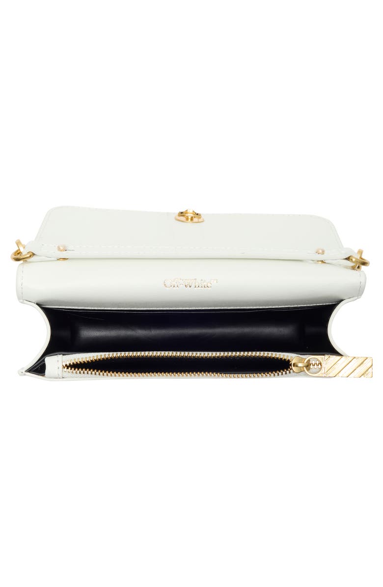 Off-White Jitney Leather Wallet on a Chain, Alternate, color, White