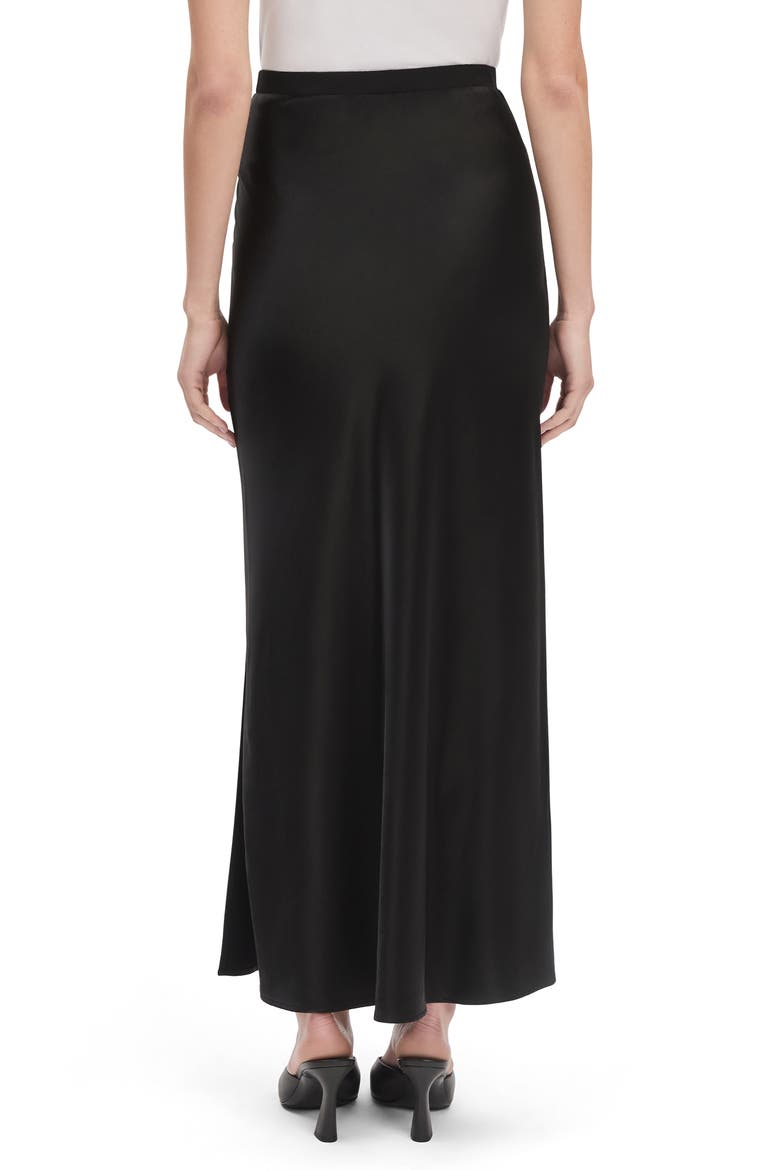 The Josie Satin Skirt, Alternate, color, BLACK