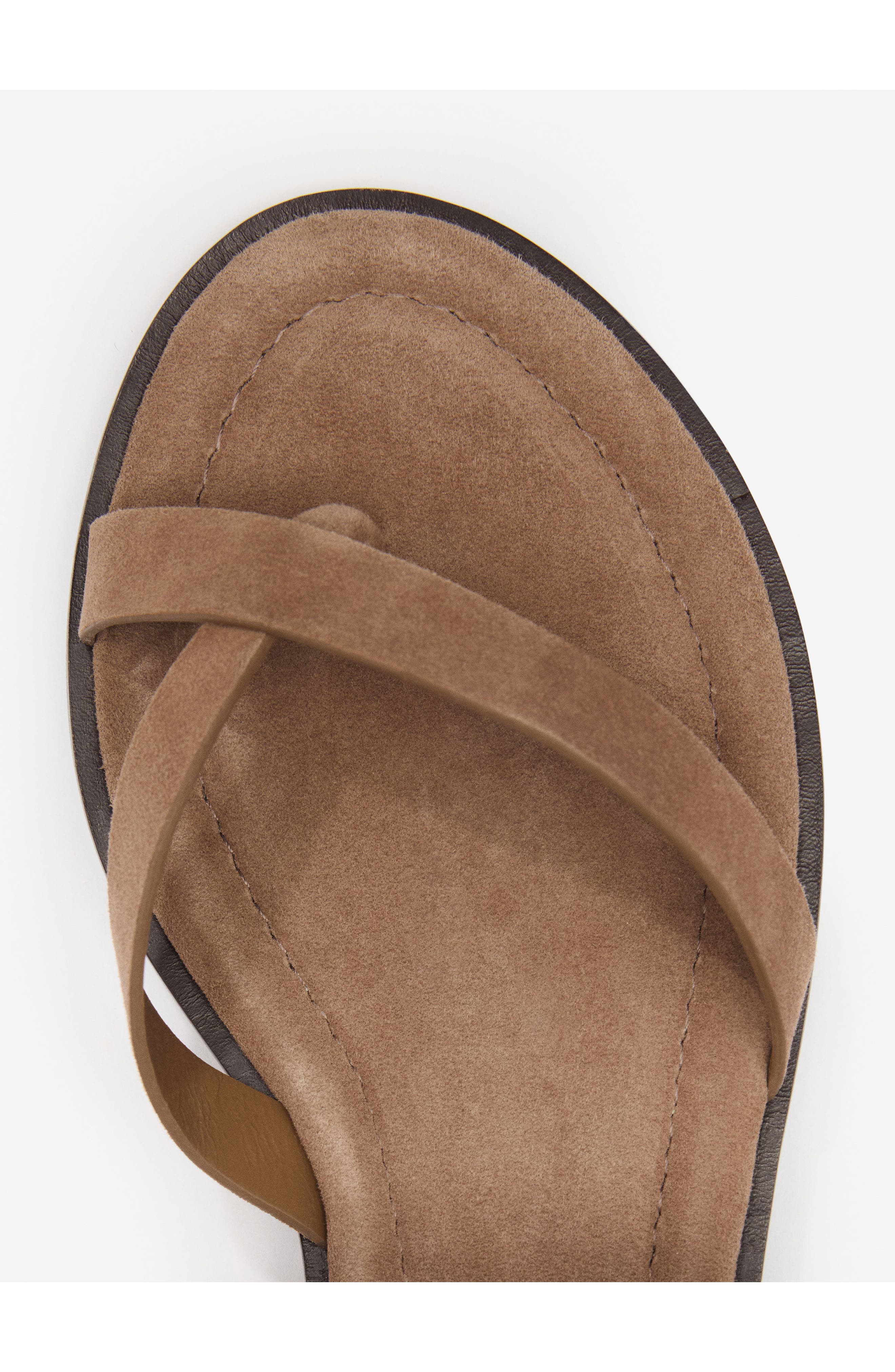 Jane Flat Sandal, Alternate, color, FARRO SUEDE