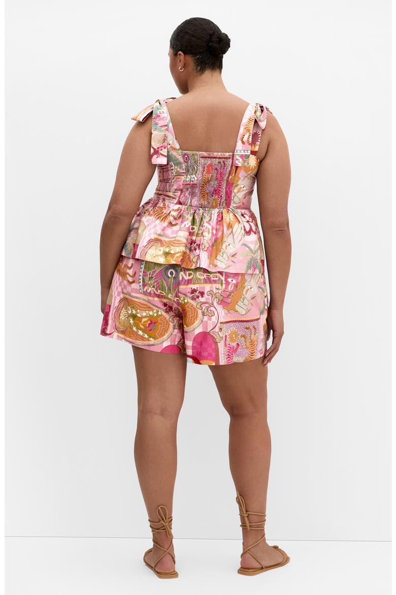Isabel Peplum Top, Alternate, color, PINK DREAMSCAPE