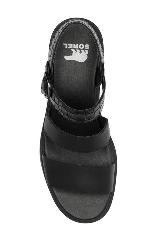 Sorel Women's Joanie Block-heel Lug-sole Sandals In Black/black