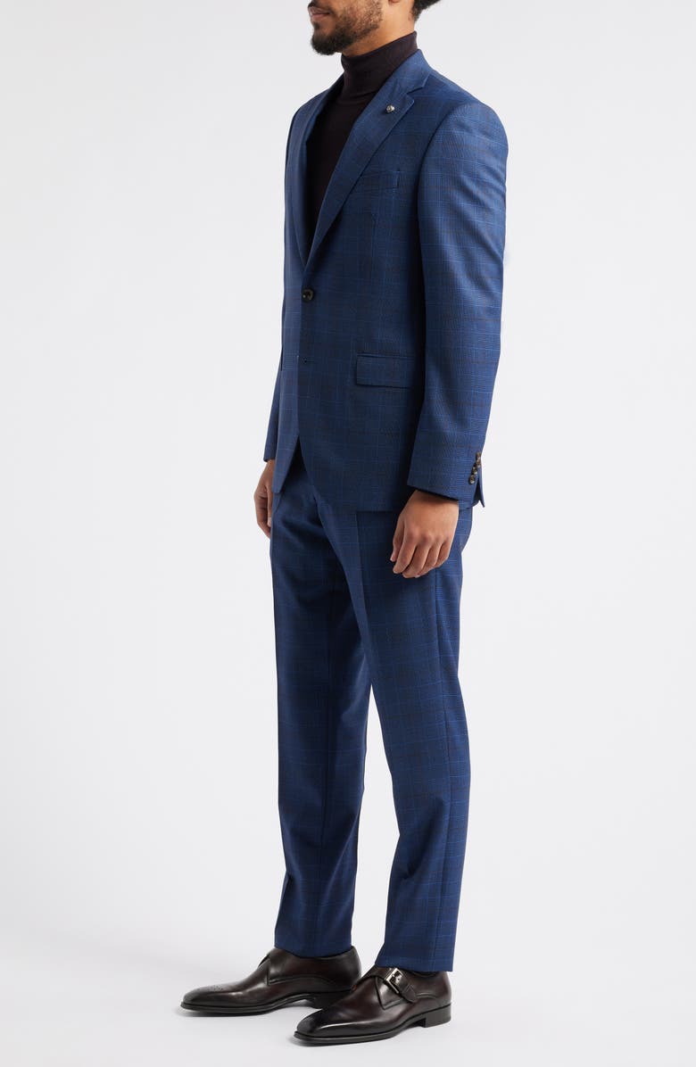 Jack Victor Esprit Blue Deco Plaid Wool Suit, Alternate, color,