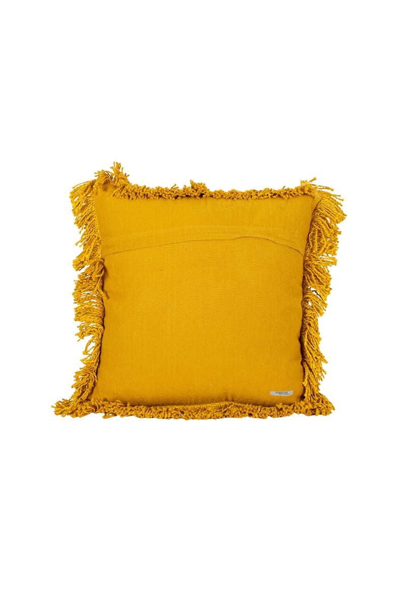 Mustard Handwoven Plaid Cotton Throw Pillow, Alternate, color, Yellow