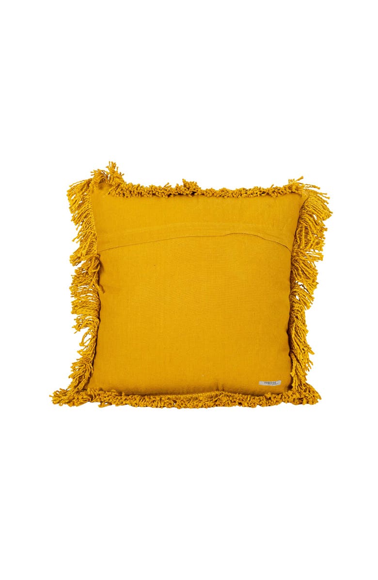 Foreside Home and Garden Mustard Handwoven Plaid Cotton Throw Pillow, Alternate, color, Yellow