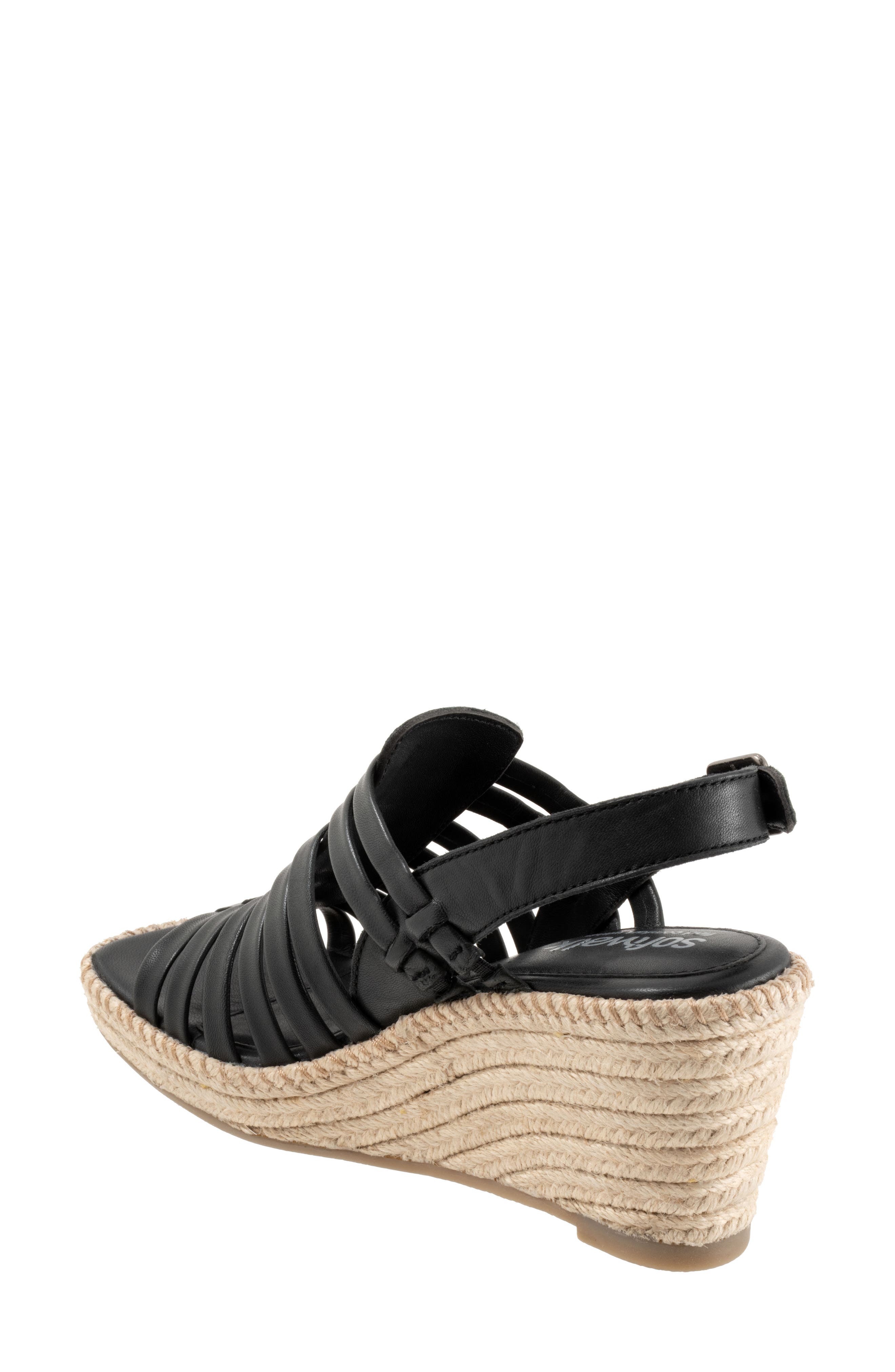 SoftWalk<sup>®</sup> Havana Slingback Espadrille Platform Wedge Sandal, Alternate, color, Black