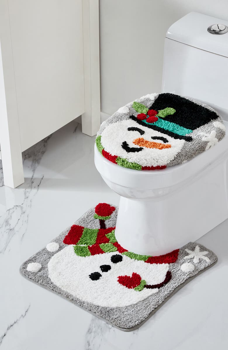 VCNY HOME Snowman Holiday 2-Piece Set Bath Mat, Alternate, color,