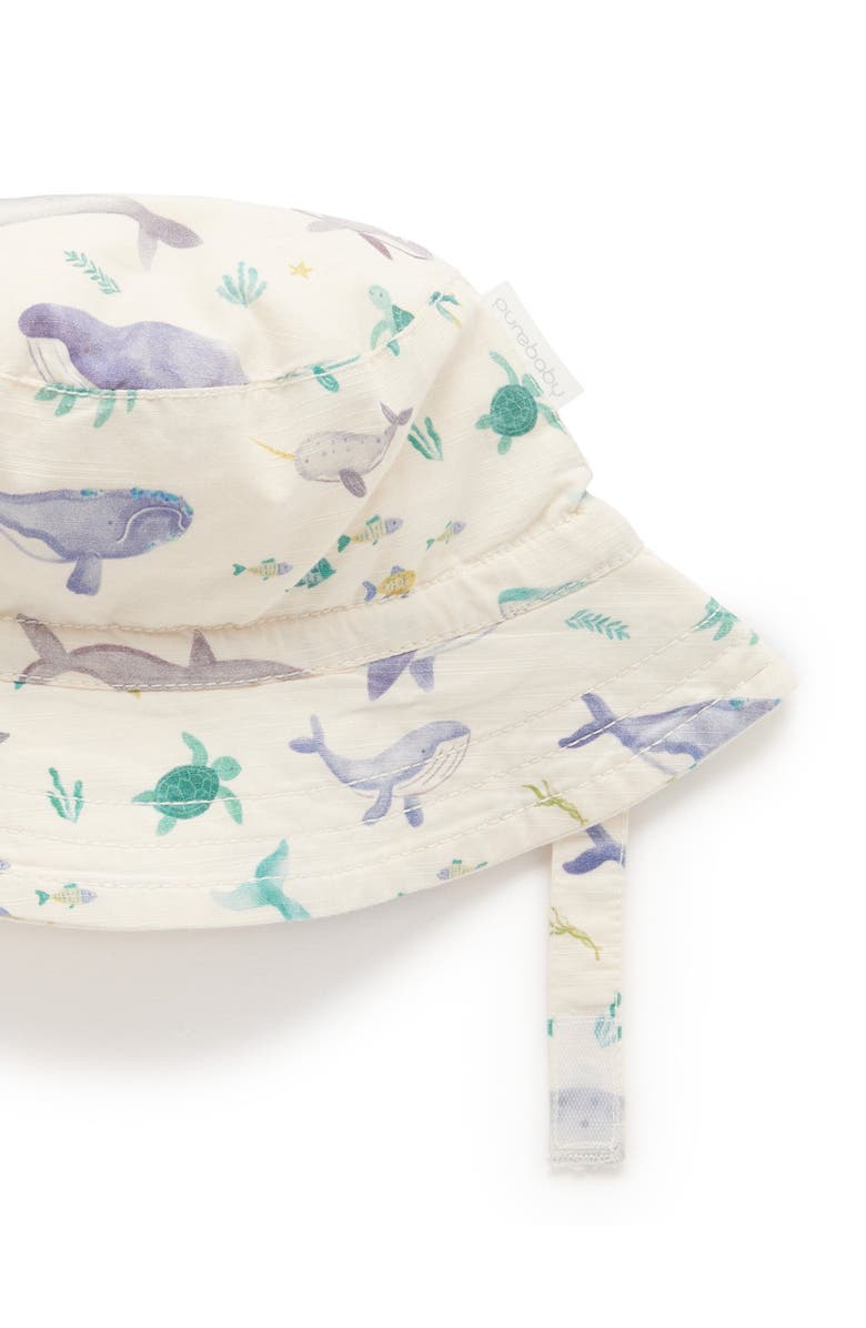 Purebaby Short Leg Overall & Hat Set, Alternate, color, Whale Print