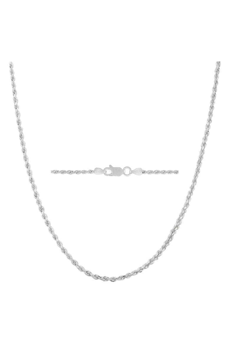 Donatello Gian Sterling Silver 3MM Rope Necklace, Main, color, Silver