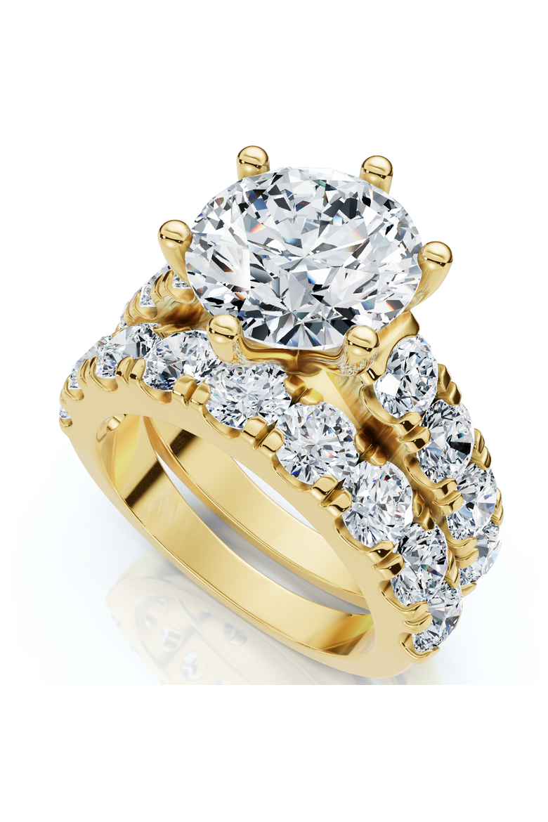VS 6 Ct Diamond Engagement Wedding Ring Set in 10k Gold Lab Grown, Main, color, 10k Yellow Gold
