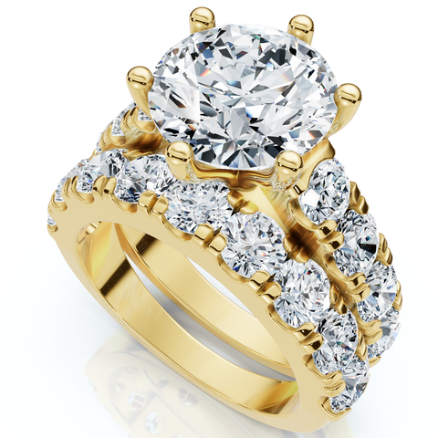 VS 6 Ct Diamond Engagement Wedding Ring Set in 10k Gold Lab Grown