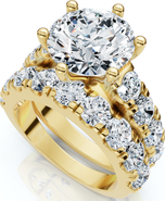 Bliss Diamond VS 6 Ct Diamond Engagement Wedding Ring Set in 10k Gold Lab Grown