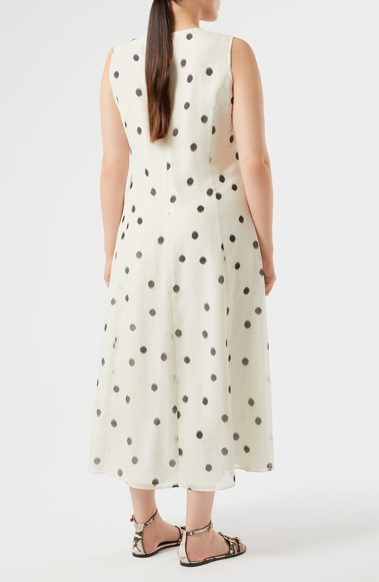 Marina Rinaldi Palato Polka Dot Cotton & Silk Voile Dress, Alternate, color, White