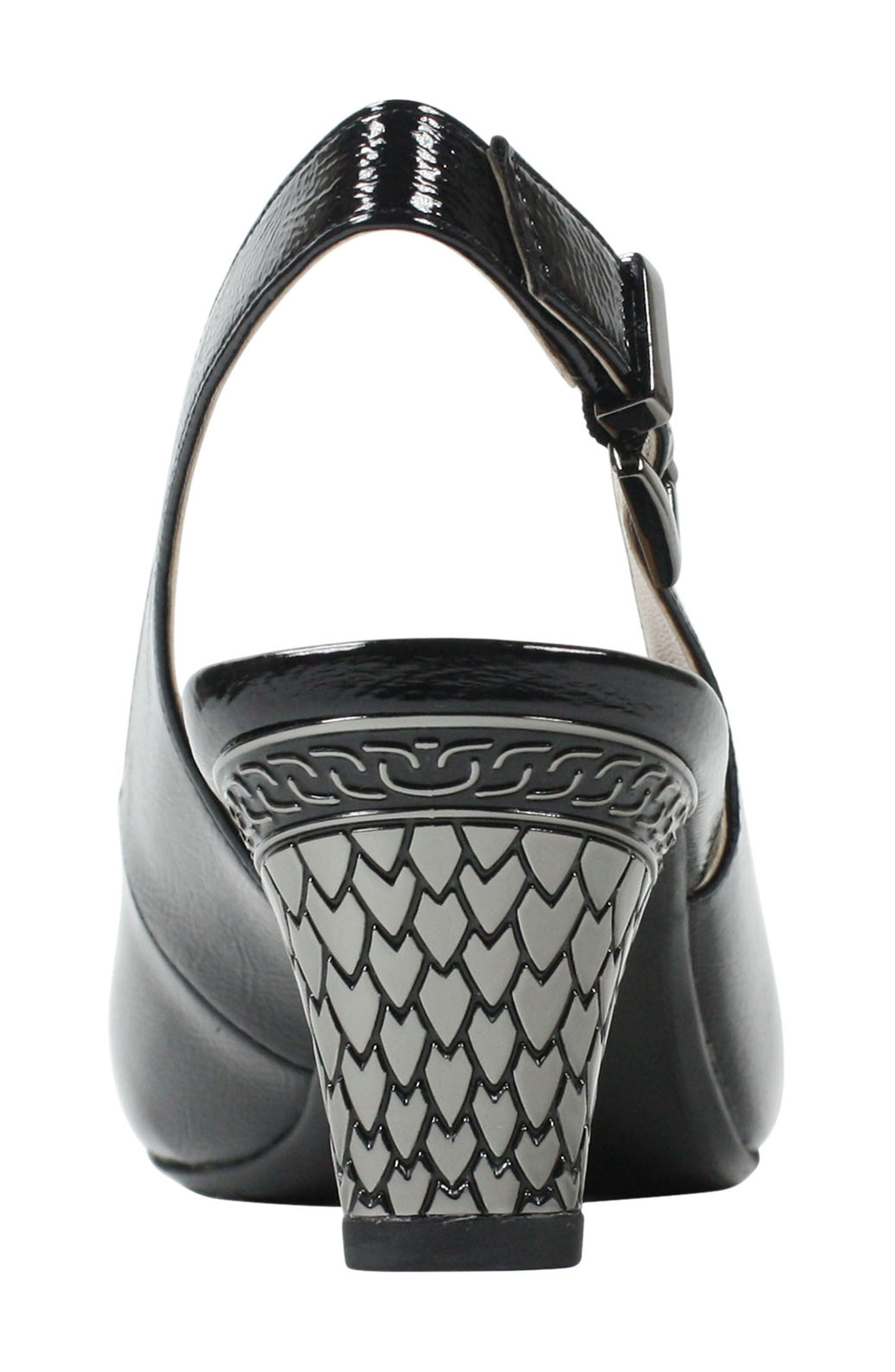 J. Reneé Mayetta Slingback Pump, Alternate, color, Black Faux Leather