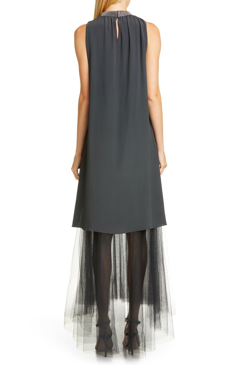 Fabiana Filippi Tulle Hem Maxi Dress, Alternate, color, 