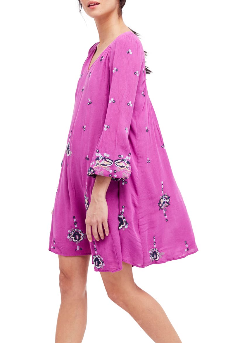 Embroidered Minidress, Alternate, color, LILAC