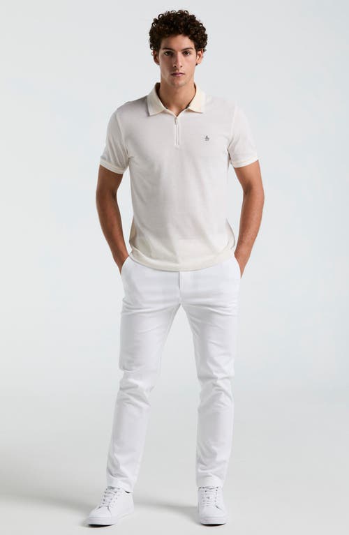 Original Penguin Cotton Blend Jacquard Zip Polo In Birch