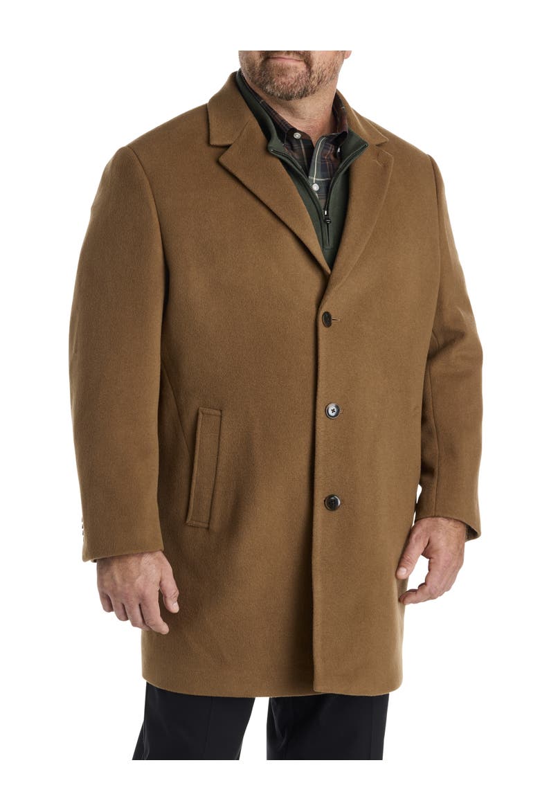 Big & Tall Overcoat, Alternate, color, CAMEL