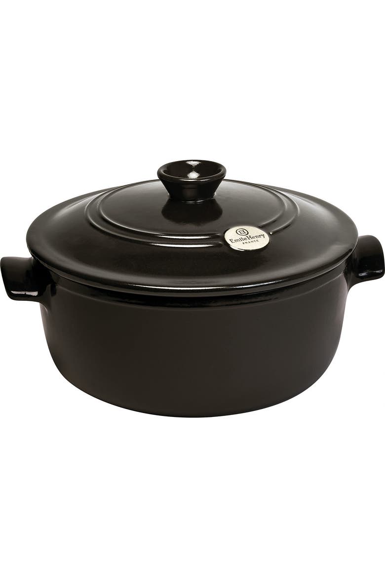 Flame Round Stewpot Dutch Oven, 5.5 Quart, Main, color, Charcoal