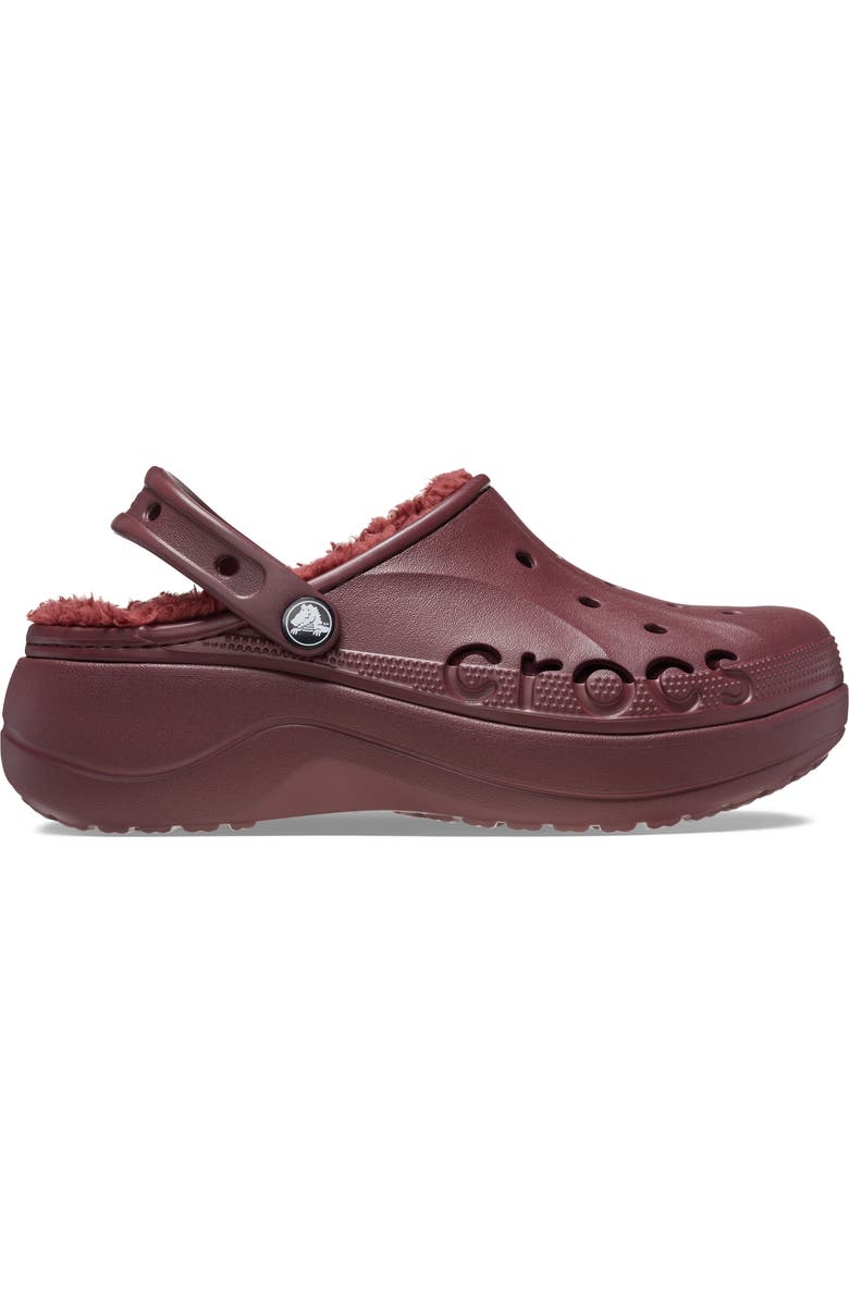 CROCS Baya Platform Faux Fur Lined Clog, Main, color,