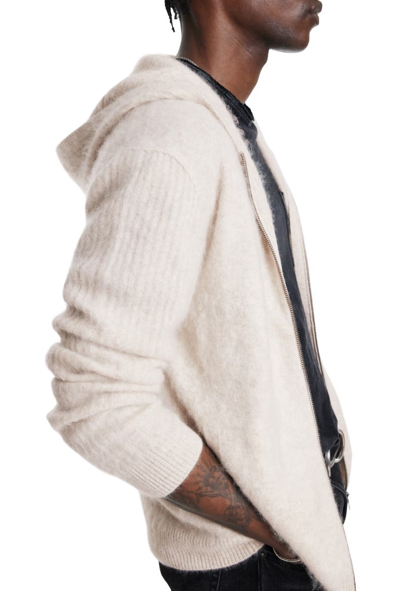 Catherine Hooded Cashmere Zip Cardigan, Alternate, color, WHEAT