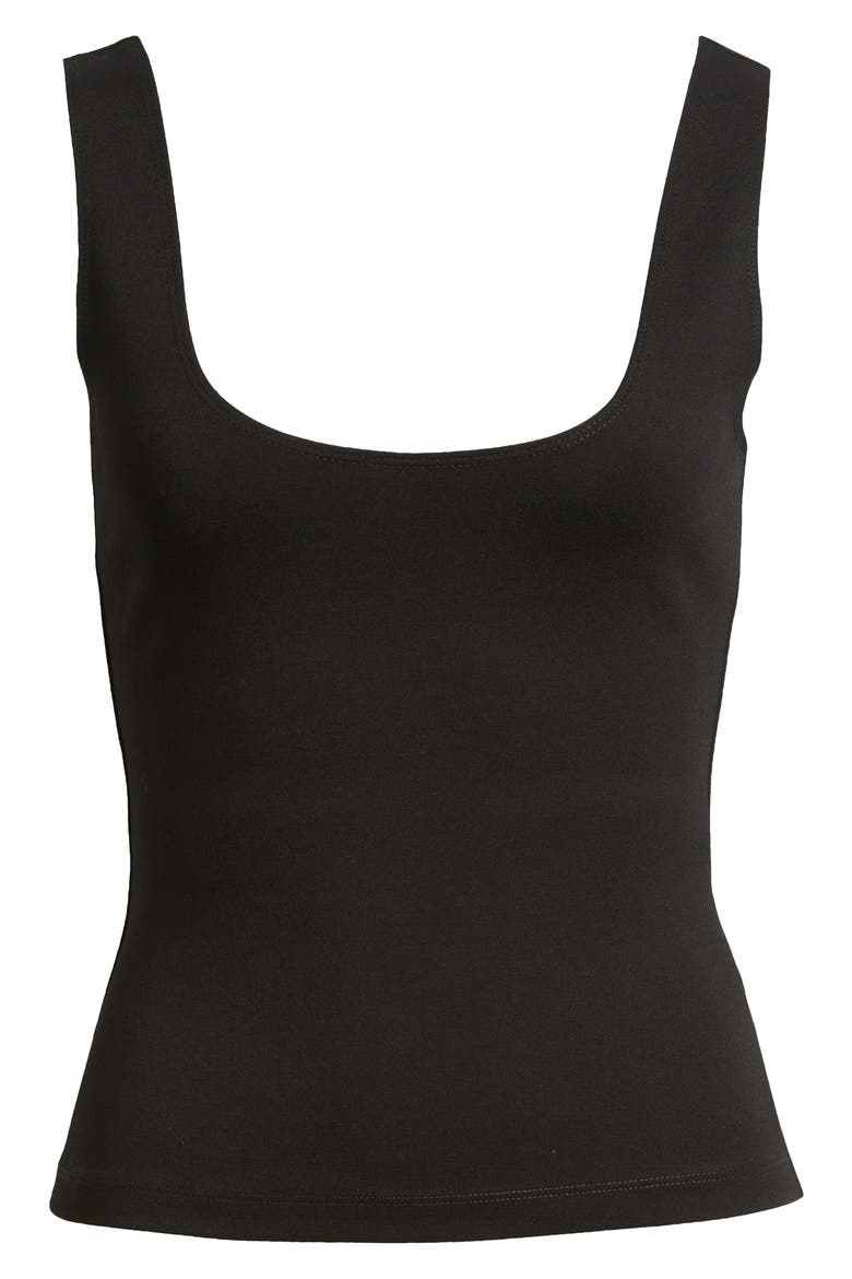 Inez Scoop Neck Tank, Alternate, color, BLACK