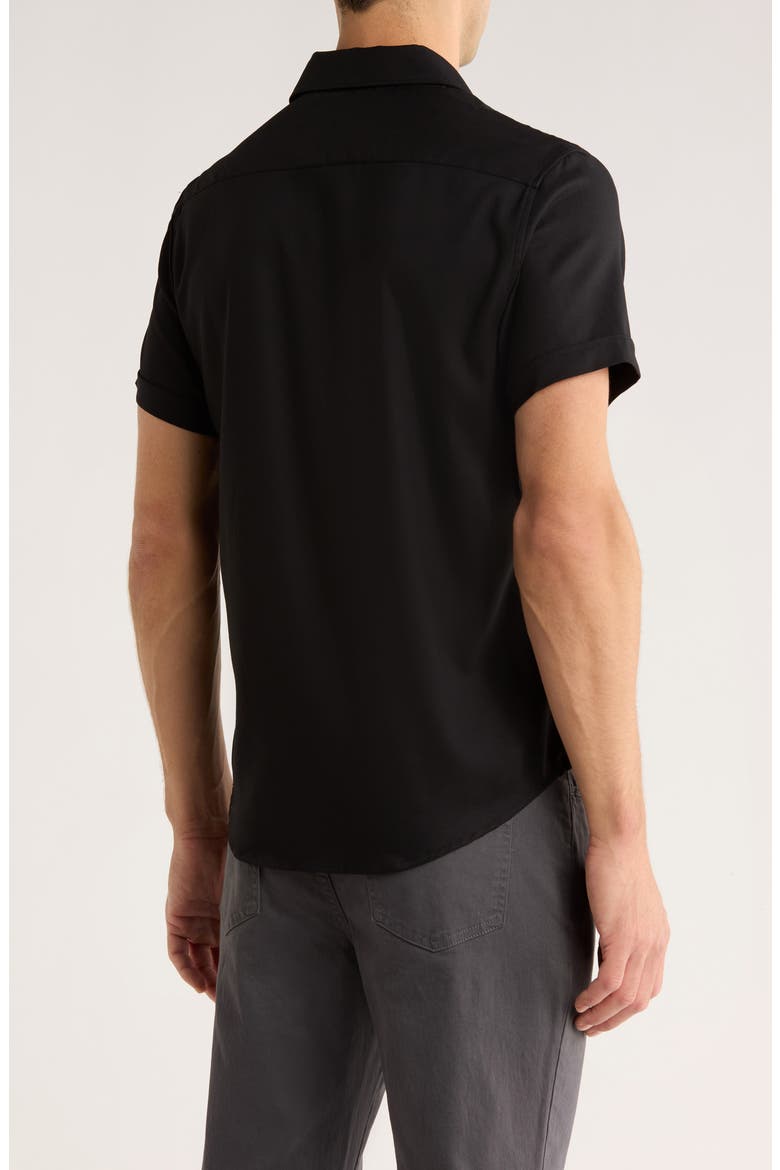 Short Sleeve Button-Up Shirt, Alternate, color, BLACK