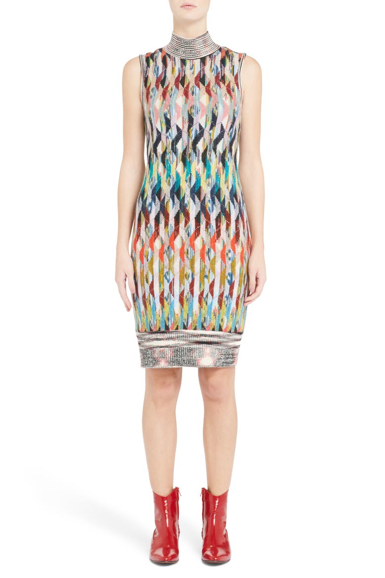 Knit Turtleneck Dress, Alternate, color, MULTI
