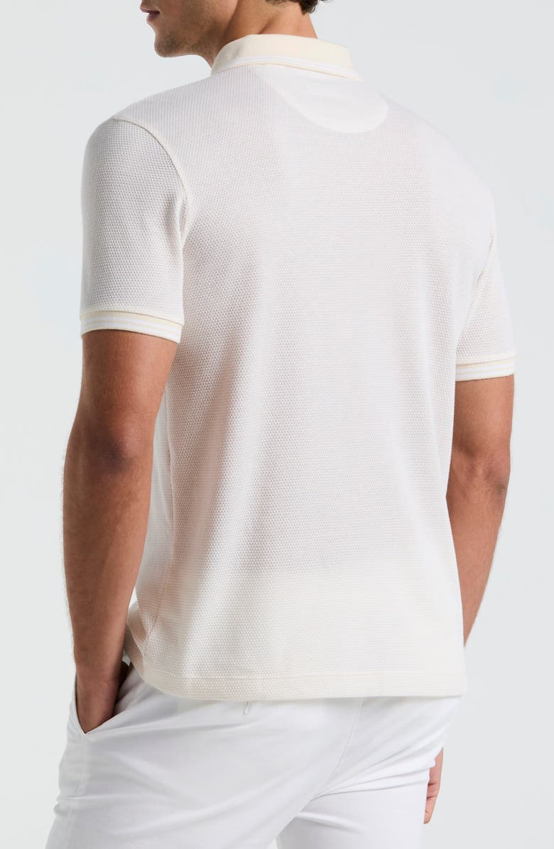 Original Penguin Cotton Blend Jacquard Zip Polo, Alternate, color, Birch