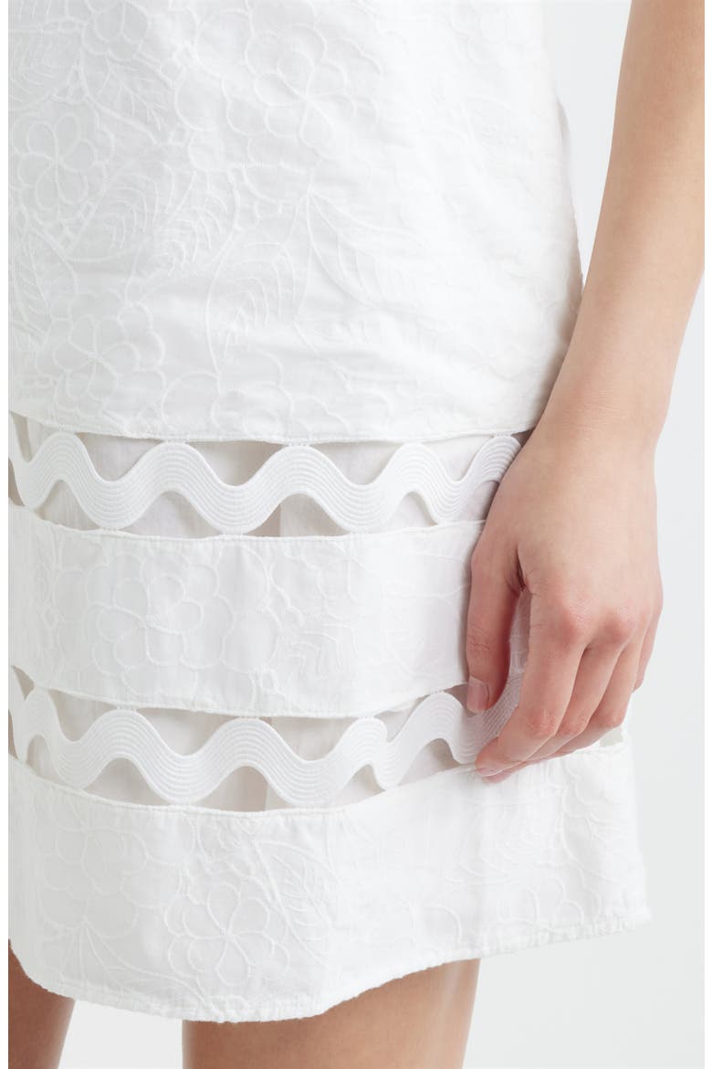 Haliey Tonal Embroidered Rickrack Inset Cotton Sundress, Alternate, color, RESORT WHITE SUN SHOWERS