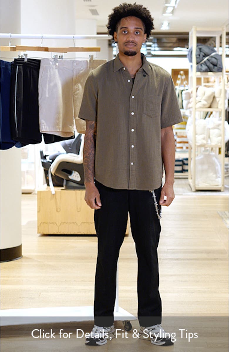 Duo Gauze Short Sleeve Cotton Button-Up Shirt, sales video thumbnail