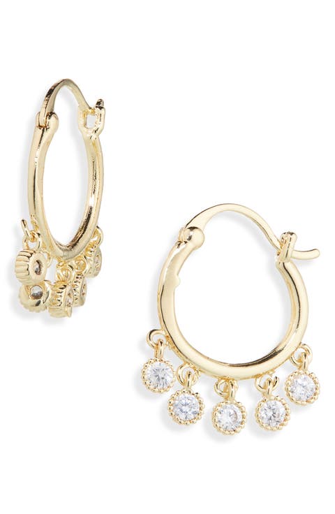 Crystal Drop Hoop Earrings