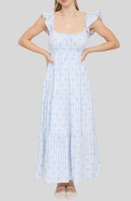 Blu Pepper Ditsy Tiered Midi Dress