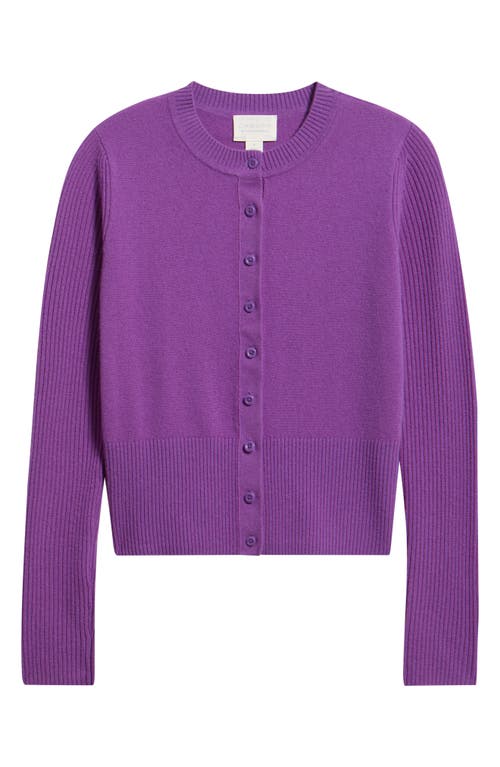 Caslonr Caslon(r) Wool & Cashmere Blend Cardigan In Purple