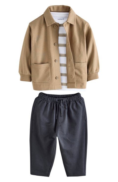 Kids' Jersey Jacket, Stripe T-Shirt & Jogger Set (Baby, Toddler & Little Kid)
