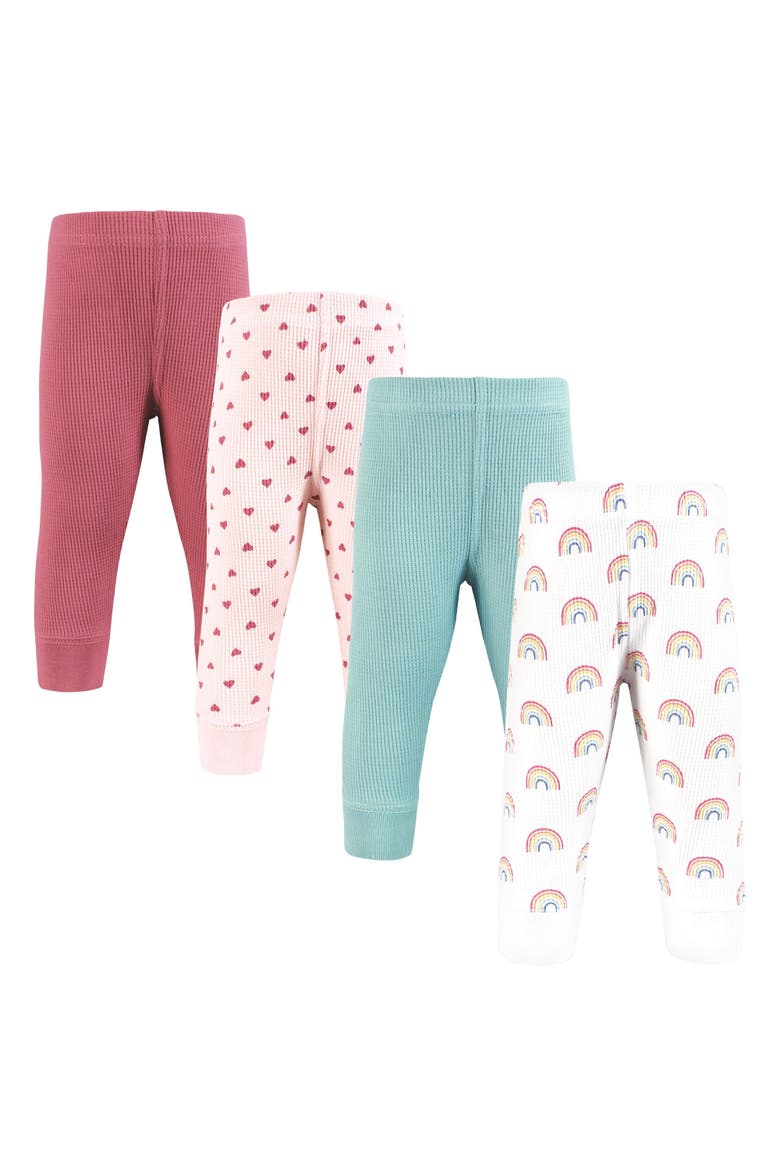 Warm Slim-Fit Ankle Pants 4-Piece Set, Main, color, Creative Rainbows