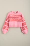 Treasure & Bond Kids' Fair Isle Boxy Crewneck Sweater