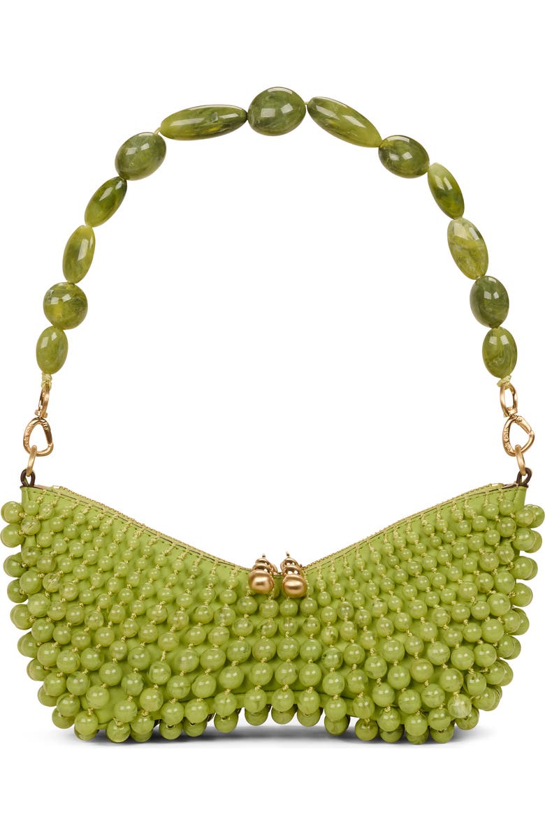 Cult Gaia Mercier Beaded Leather Shoulder Bag, Main, color,