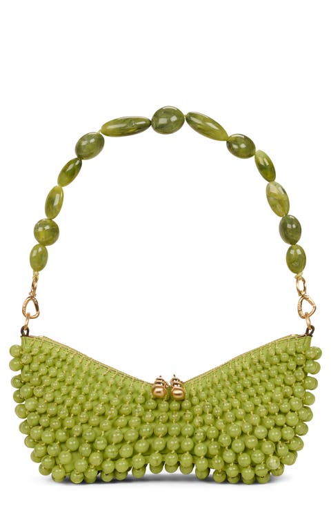 Mercier Beaded Leather Shoulder Bag