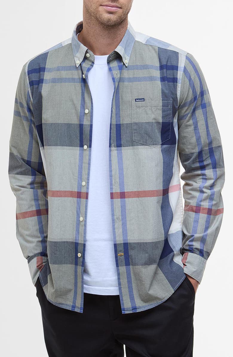 Barbour Harris Classic Fit Plaid Cotton Button-Down Shirt, Main, color, 