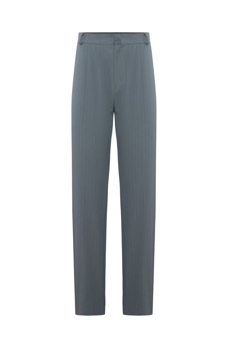 Cotton Blend Striped Woven Casual Pant, Main, color, grey